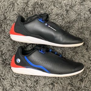Boys leather Puma BMW Motorsports shoes, sz 4